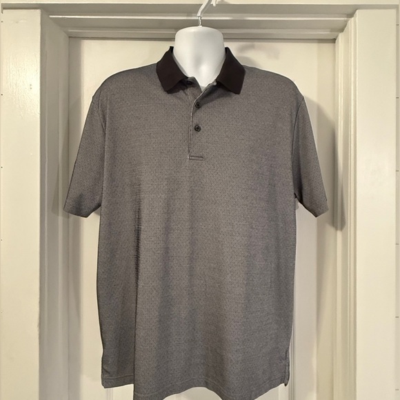 🕴️ Daniel Cremieux Signature Collection Dress Polo – Size Large – Gray & Black - Picture 1 of 11
